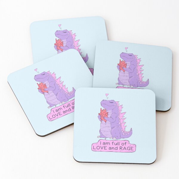 Item preview, Dinosaur Holding Heart – I’m Full of Love and Rage designed and sold by Jess.a.creates.