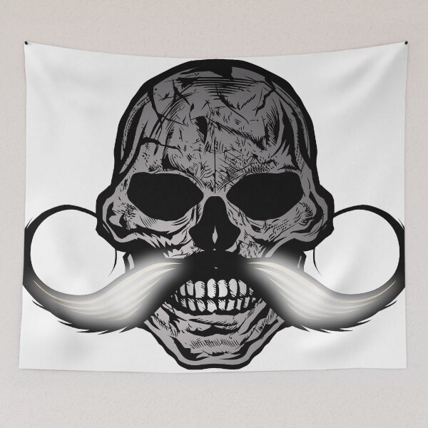 Item preview, mustachioed skull death's head mustache hipster fantasy halloween designed and sold by Achille3777.