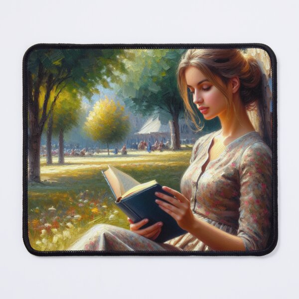 Item preview, Woman Reading a Book at Park designed and sold by PimiArt.