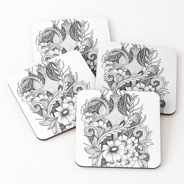 Item preview, Ornate Cross with Floral Zentangle – Spiritual and Elegant Line Art designed and sold by DianaZenArt.