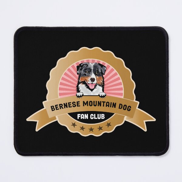 Item preview, Bernese Fan Club Round Peeking Mountain Dog Badge Label designed and sold by eclecTEEq.