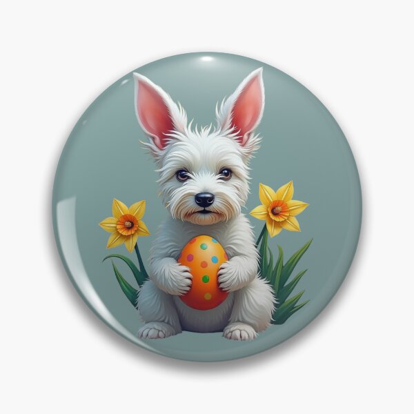 Item preview, Westie Easter illustration designed and sold by Kamoufleur.