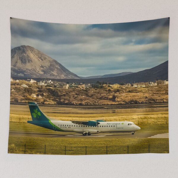 Item preview, Touchdown in Donegal – Aer Lingus & Mount Errigal designed and sold by KMNscapes – Ireland Prints & Beyond.