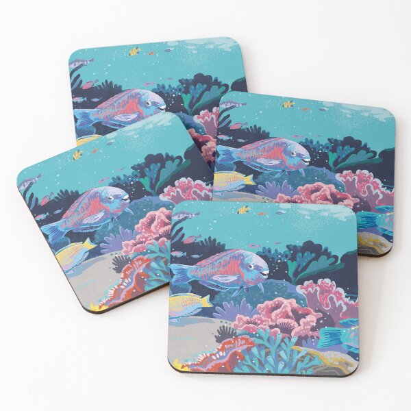 Item preview, Parrotfishes and corals designed and sold by qu-lan.