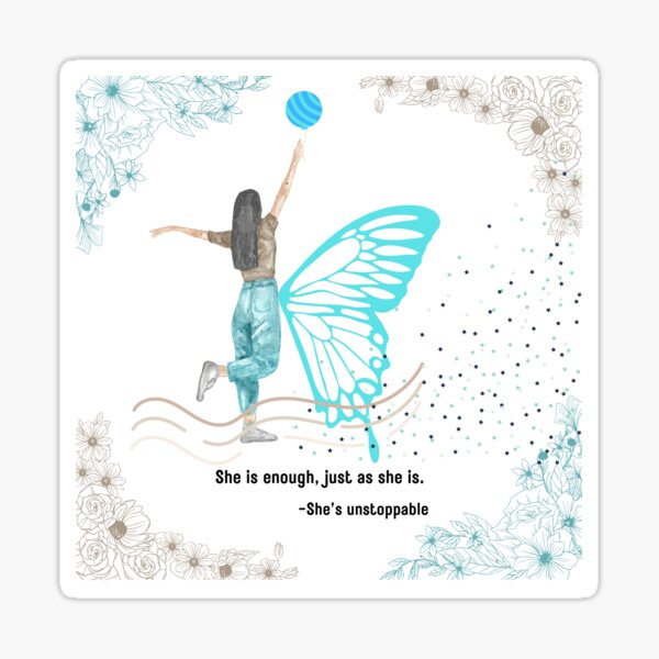 Unstoppable Wings: Embracing Her Power Sticker