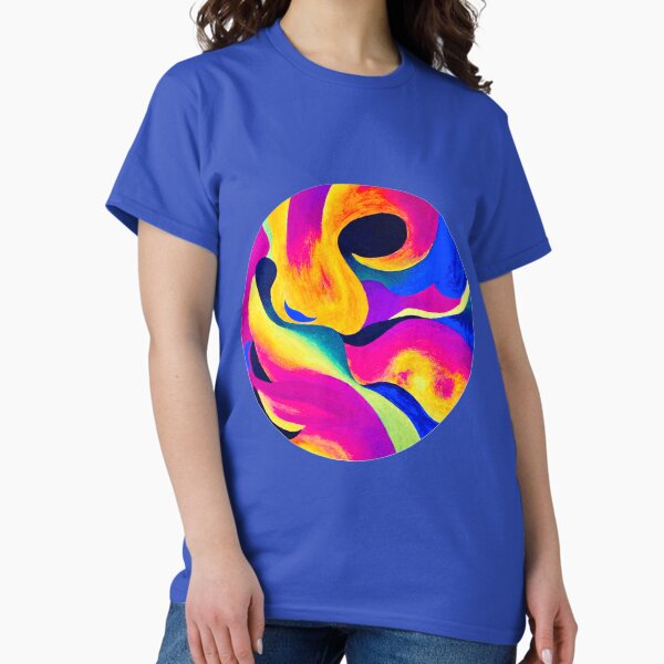 Neon Vibes – Abstrakte Farbexplosion im 90er-Stil Classic T-Shirt