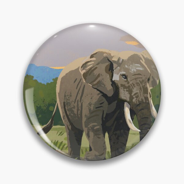 Item preview, Elephants and Secretarybird in the savanna designed and sold by qu-lan.
