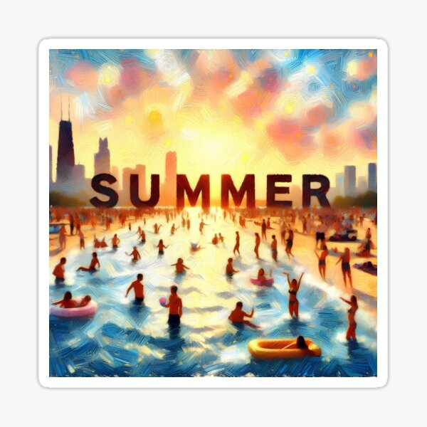 artistic illustration about summer Sticker