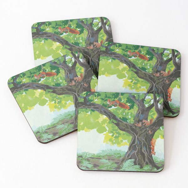 Item preview, Cute squirrels in a oak tree designed and sold by qu-lan.