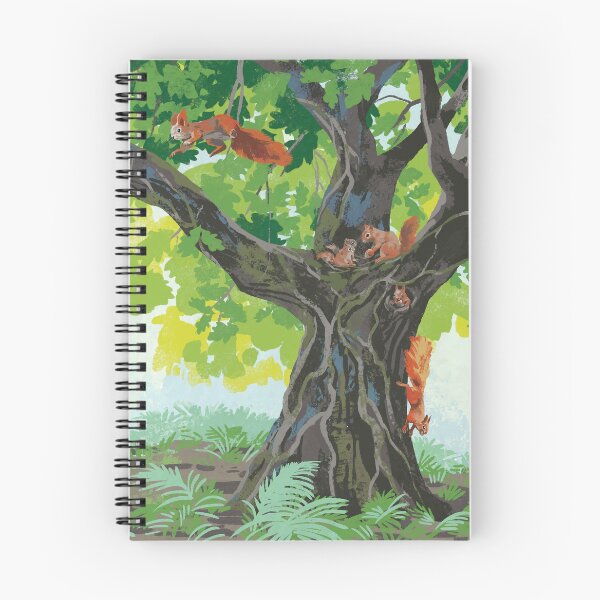 Item preview, Cute squirrels in a oak tree designed and sold by qu-lan.