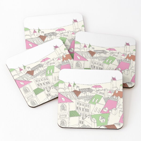 Item preview, Colorful Rooftops – Hand-drawn European Townscape designed and sold by dearjunie.