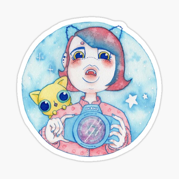 Umie & Mochi 3 - Fashion Harajuku - Japanese girl and her cat - kawaii Sticker