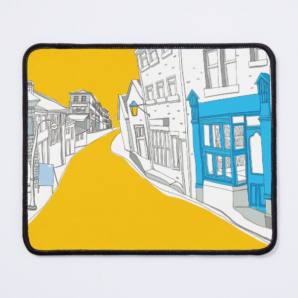 Item preview, Yellow Road & Blue Shop – Minimal City Street View designed and sold by dearjunie.