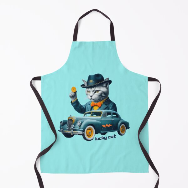 Item preview, Lucky Cat – Retro Rubber Hose Gangster Cat with Classic Car designed and sold by VibeVault12.