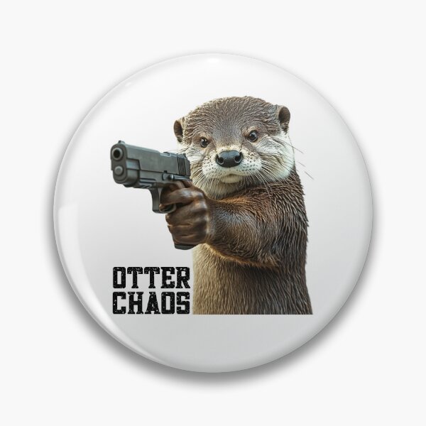 Item preview, Otter Chaos Funny Otter with Gun designed and sold by RockFireMerch.