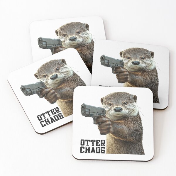 Item preview, Otter Chaos Funny Otter with Gun designed and sold by RockFireMerch.
