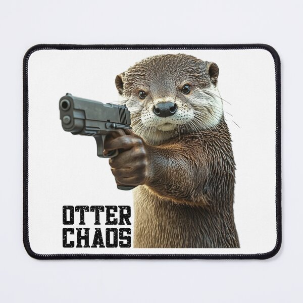 Item preview, Otter Chaos Funny Otter with Gun designed and sold by RockFireMerch.