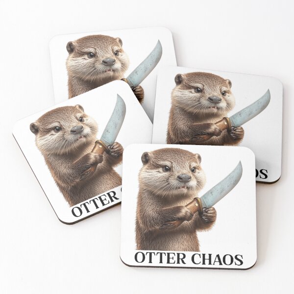 Item preview, Angry Otter With Knife Otter Chaos designed and sold by RockFireMerch.