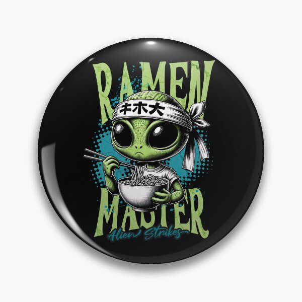 Artikelvorschau, Alien Karate Ramen Meister, Sensei Alien mit Stäbchen entworfen und verkauft von DAMOTAmagazine.
