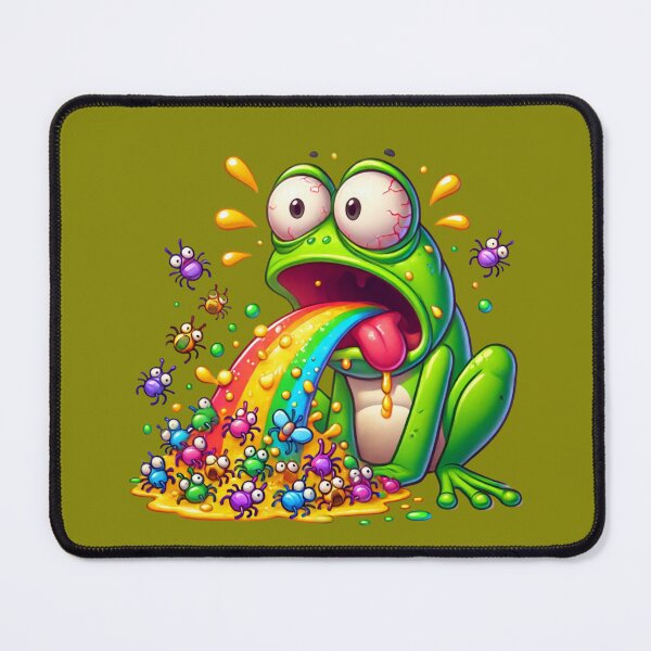 Item preview, Trippy Rainbow Frog Vomiting Bugs Psychedelic Art designed and sold by Willyboy16.