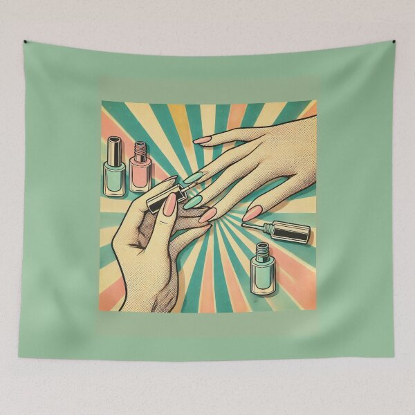 Item preview, Soft Pop Art Manicure – Vintage Pastel Nail Art Poster for Beauty Lovers designed and sold by Design by Anthony .