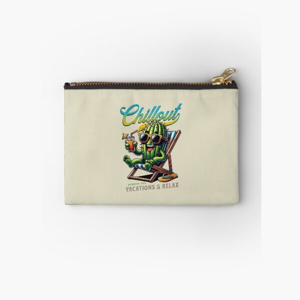Item preview, Chillout Cactus on Beach Chair – Relaxing Succulent Summer Vacation 1986 designed and sold by DAMOTAmagazine.
