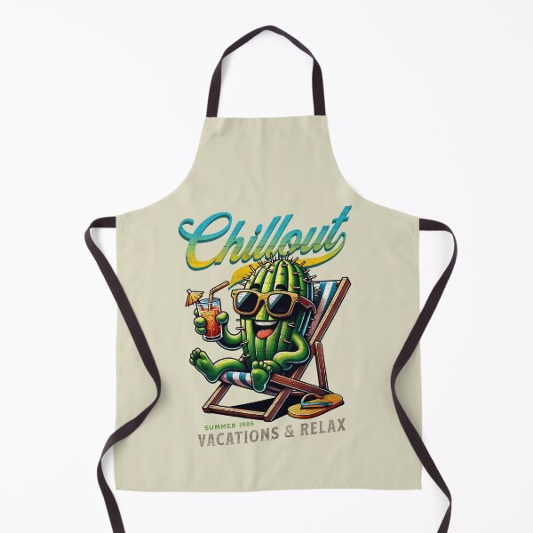 Item preview, Chillout Cactus on Beach Chair – Relaxing Succulent Summer Vacation 1986 designed and sold by DAMOTAmagazine.