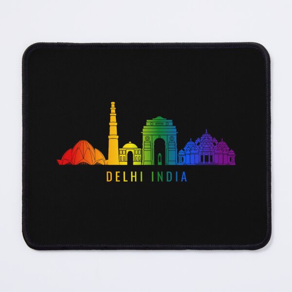 Item preview, Delhi India Skyline Graphic, Classic pride flag graphic, City Skyline Graphic, Cityscape, Rainbow Silhouette, City art, Landmarks, Architecture, city, cities, designed and sold by PrideBeProud.