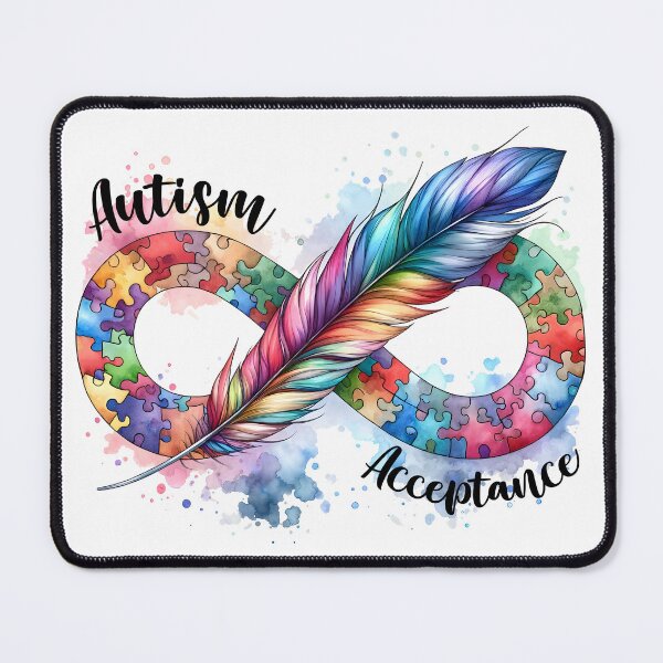 Item preview, Gentle Infinity: Autism Acceptance Feather Tee designed and sold by DarylWelsh2024.