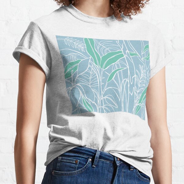 Item preview, Tropical Botanical Line Art – Pastel Jungle Pattern designed and sold by dearjunie.