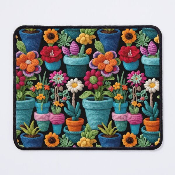 Item preview, Crochet Plants And Flowers In Multi Colored Planter Pots designed and sold by CarrollGene.