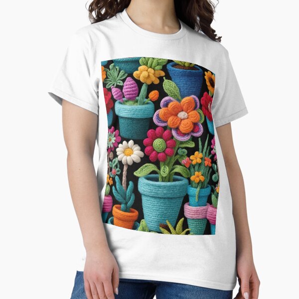 Item preview, Crochet Plants And Flowers In Multi Colored Planter Pots designed and sold by CarrollGene.