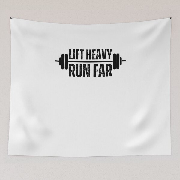 Item preview, Lift heavy Run Far Weightlifter gym barbell runner vintage designed and sold by snowry.