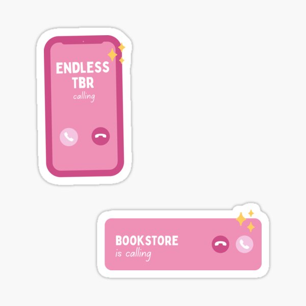 Artikel-Vorschau von the bookstore is calling and endless tbr calling - pink bookish phone call pack, designt und verkauft von catdiasart.