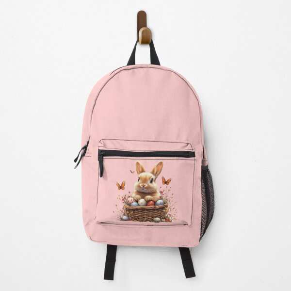 Item preview, Cute Bunny in a basket with Easter eggs surrounded by butterfly Red designed and sold by Sototos® ⭐⭐⭐⭐⭐.