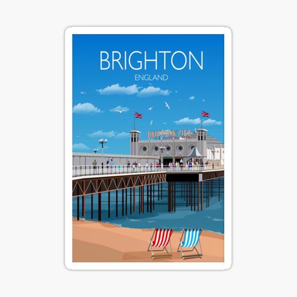 Item preview, Brighton Travel Print, Brighton Poster, Brighton, England, UK Travel Poster, Brighton Pier designed and sold by banstore71.