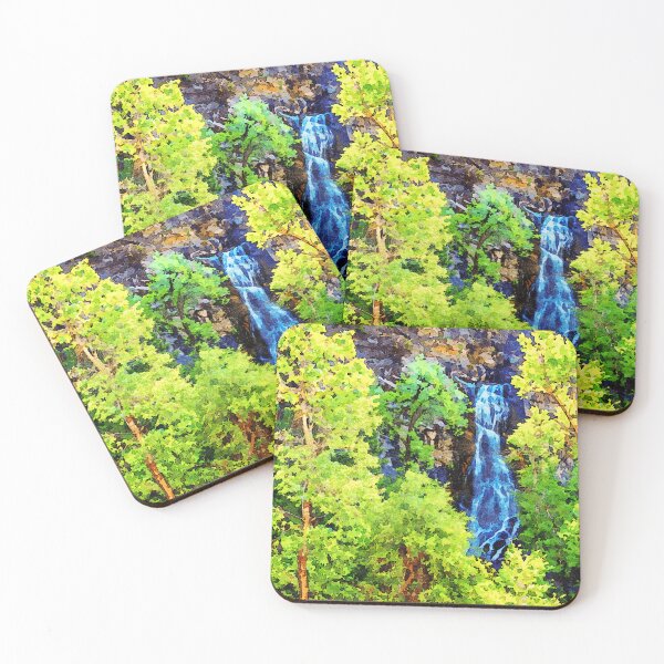 Item preview, Watercolor depiction of Bridal Veil Falls in Spearfish Canyon South Dakota designed and sold by GestaltImagery.