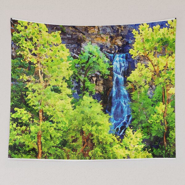 Item preview, Watercolor depiction of Bridal Veil Falls in Spearfish Canyon South Dakota designed and sold by GestaltImagery.