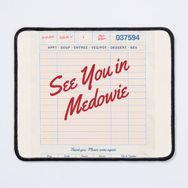 Item preview, See You in Medowie - Vintage Diner Guest Check Travel Print designed and sold by RM-Journey.