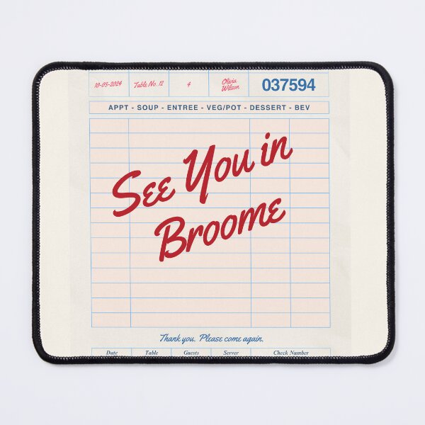 Item preview, See You in Broome - Vintage Diner Guest Check Travel Print designed and sold by RM-Journey.