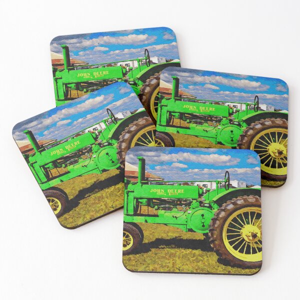 Item preview, Watercolor painting of a vintage 1936 John Deere Model A tractor outdoors designed and sold by GestaltImagery.