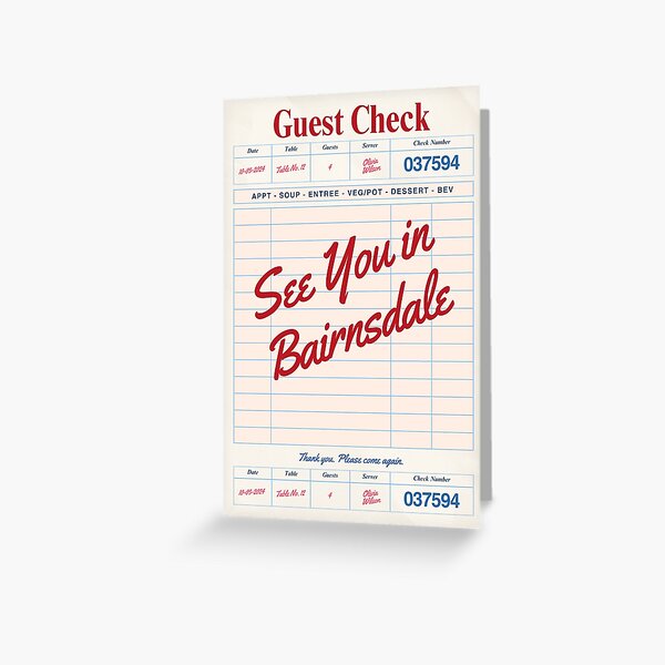 Item preview, See You in Bairnsdale - Vintage Diner Guest Check Travel Print designed and sold by RM-Journey.