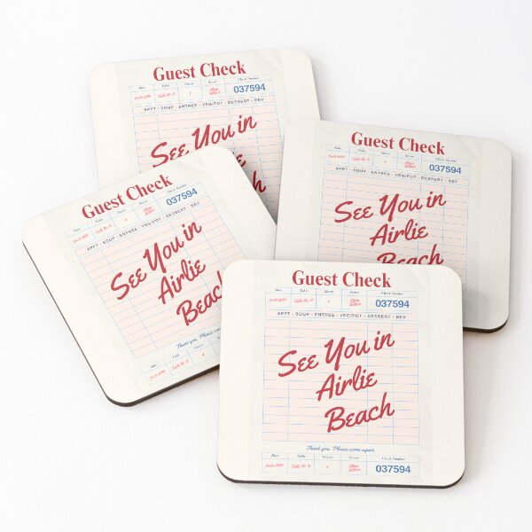 Item preview, See You in Airlie Beach - Vintage Diner Guest Check Travel Print designed and sold by RM-Journey.