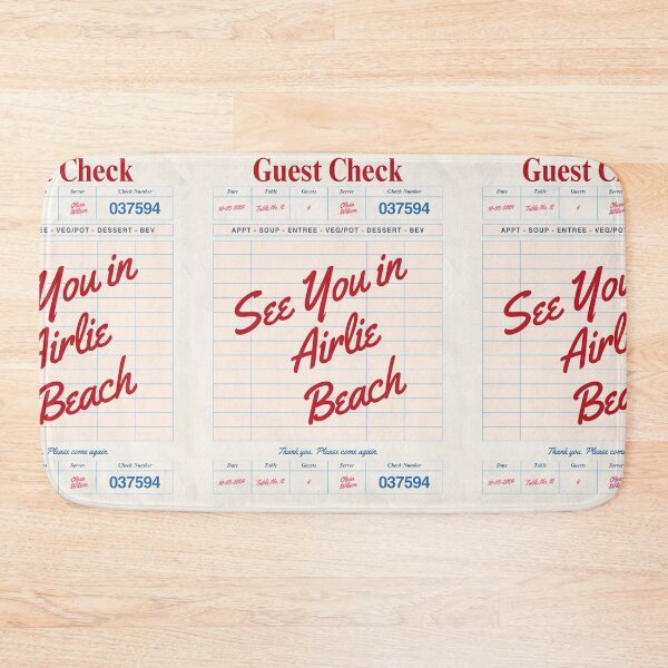 Item preview, See You in Airlie Beach - Vintage Diner Guest Check Travel Print designed and sold by RM-Journey.