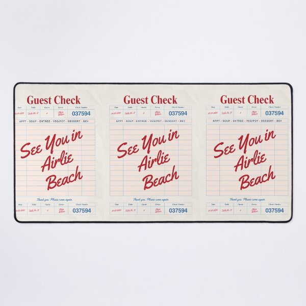 Item preview, See You in Airlie Beach - Vintage Diner Guest Check Travel Print designed and sold by RM-Journey.