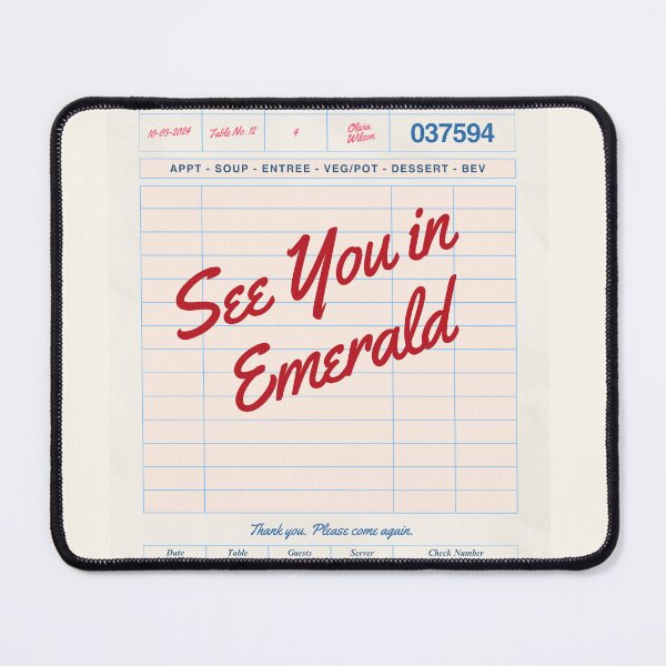 Item preview, See You in Emerald - Vintage Diner Guest Check Travel Print designed and sold by RM-Journey.