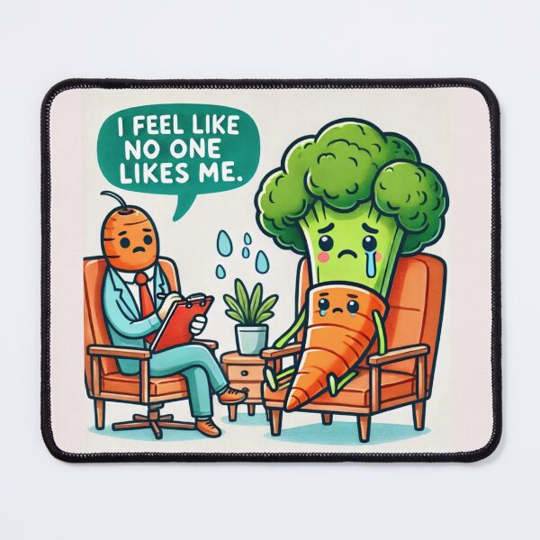 Item preview, Broccoli and Carrot Therapy Funny Counseling Cartoon designed and sold by Willyboy16.