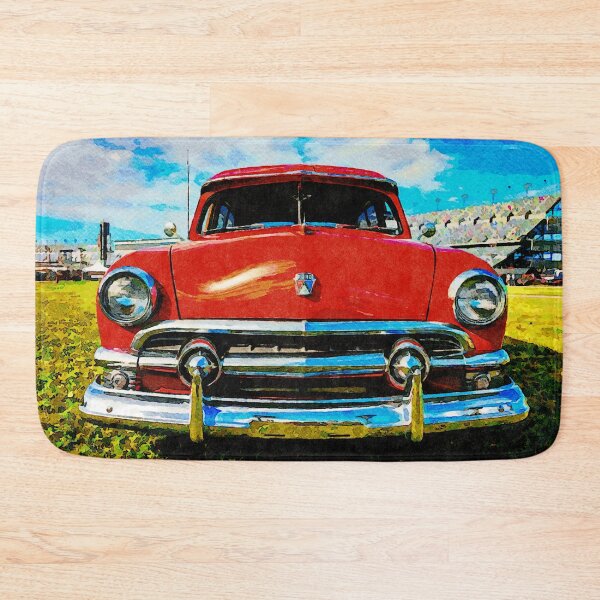 Item preview, Watercolor artwork of a 1951 Ford car in a scenic outdoor setting designed and sold by GestaltImagery.