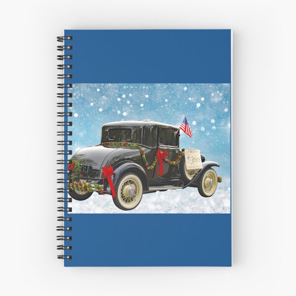Item preview, A Merry Christmas greeting on a Roadster retro truck with an American flag designed and sold by Alaskandreamer.