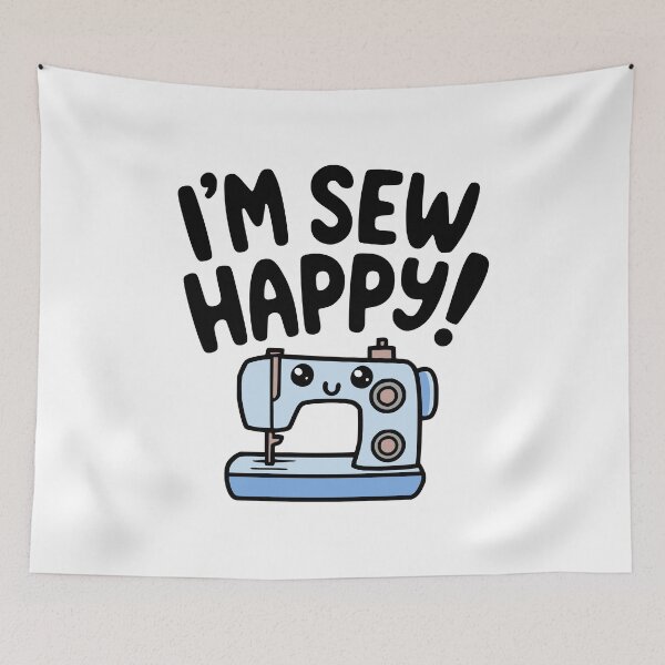 Item preview, I'm Sew Happy! Cute Sewing Machine Pun designed and sold by PMCreative.